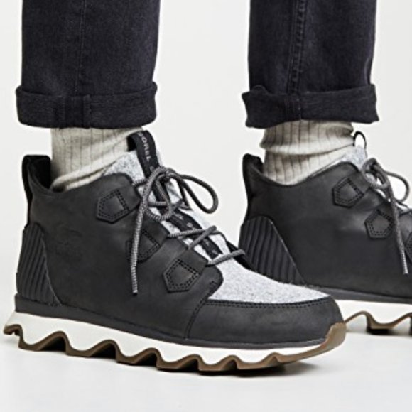 sorel kinetic caribou faux fur waterproof sneakers